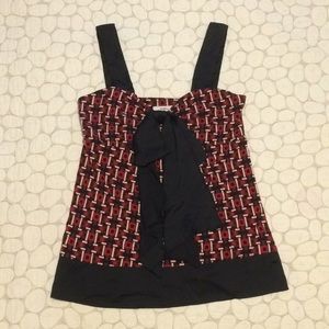 Ann Taylor Loft small red geometric tank
